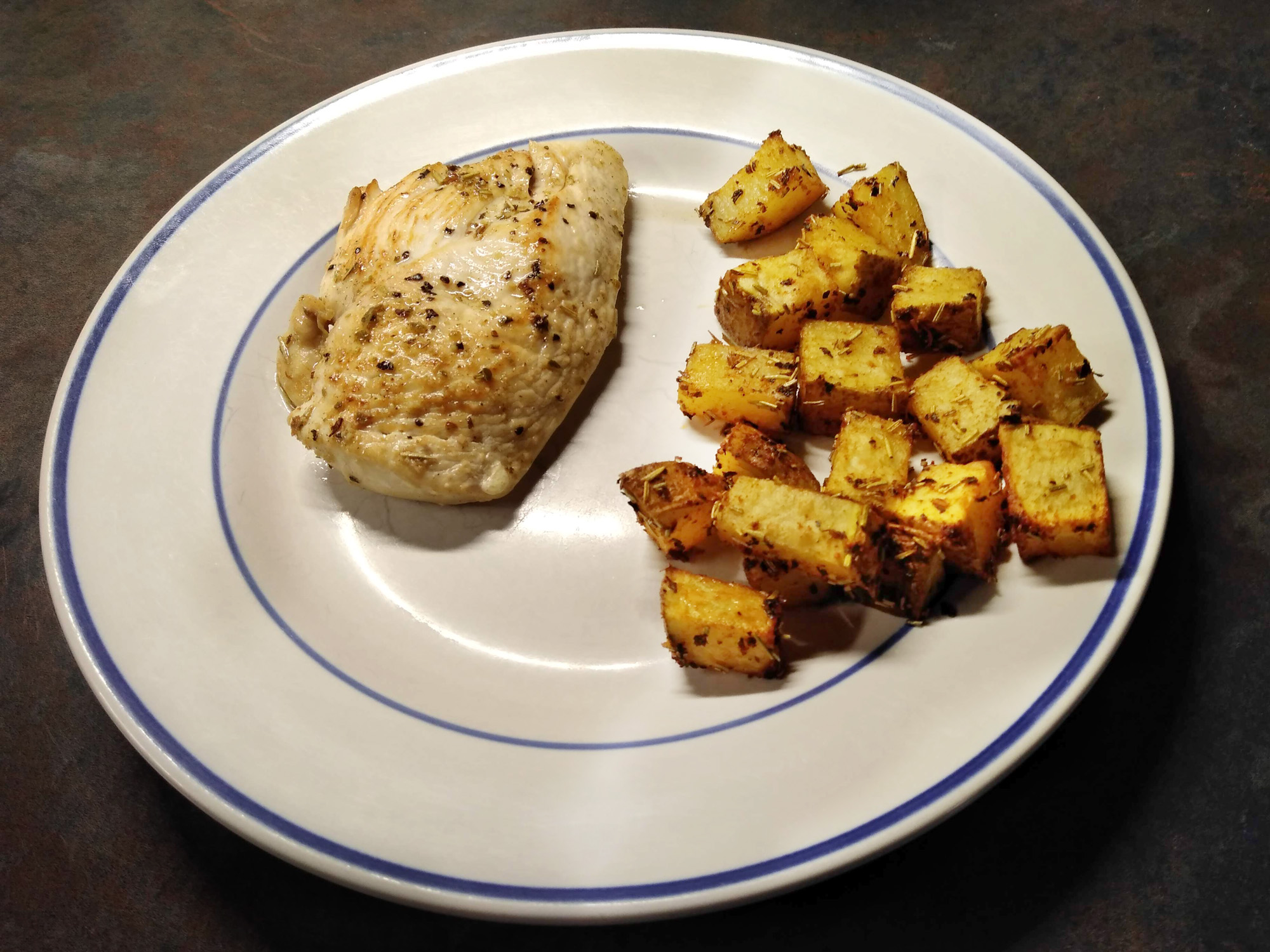 Oven Roasted Potatoes with Garlic Butter Skillet Chicken
